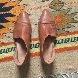 Free People Tan Leather Flats